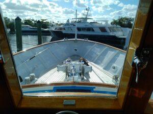 MY Blue Guitar front of boat