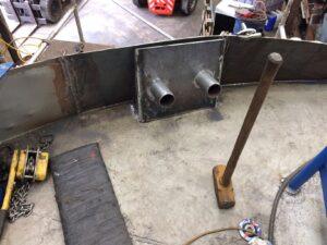 MV Ross Point showing plate repairs to bow forward and mooring post