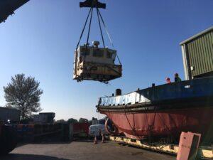 Hickman Engineering lifting a cab into place on the ABP Progress boat