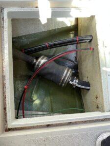 Close up of Swan Song boat internals during repair by Hickman Engineering