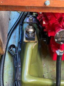 Close up of Beta Marine diesel engine on the Swan Song being repaired by Hickman Engineering