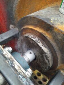 Line boring in process by Hickman Engineering