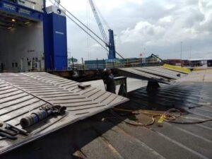 Cargo ship container at Grimsby Docks
