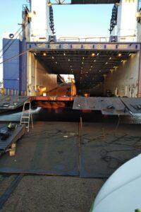 Cargo ship container at Grimsby Docks