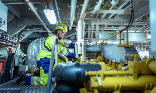 Max from Hickman Engineering working on a marine diesel engine - Family Values