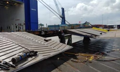 Stena Foreteller - Cargo ship container at Grimsby Docks